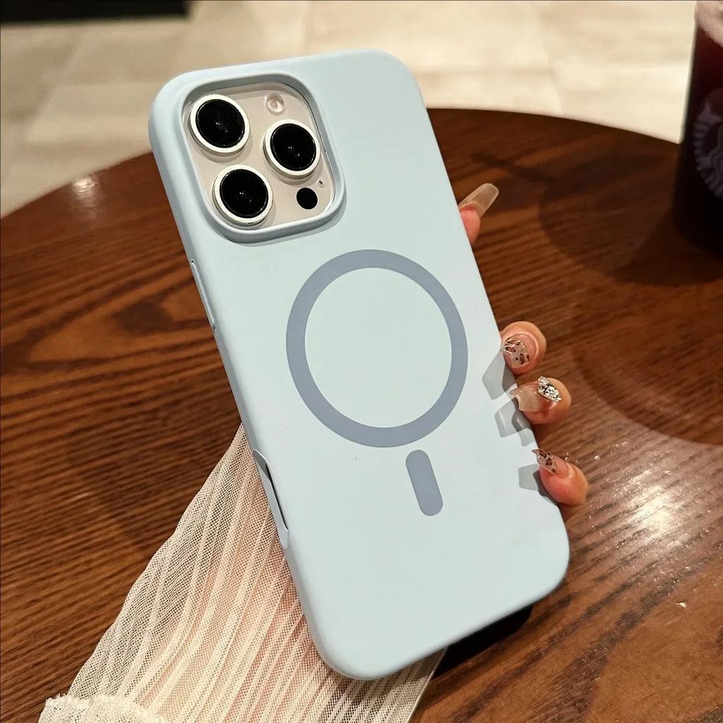 Liquid Silicone Magsafe Case for iPhone 16 14 13 12 15 Pro Max Plus Original Magnetic Wireless Charging Cover for iPhone 16 Case