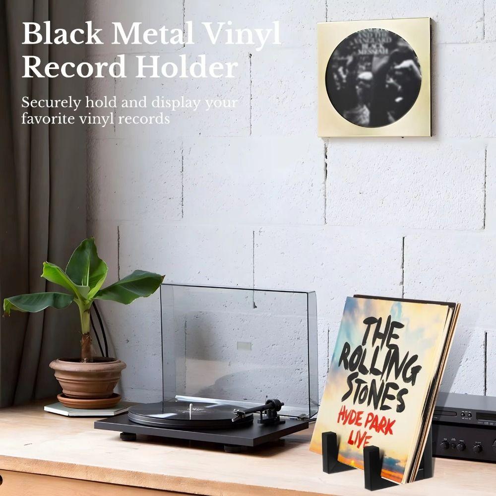 Black Metal Small Vinyl record stand Simple Assembly LP Records Storage Shelf Home