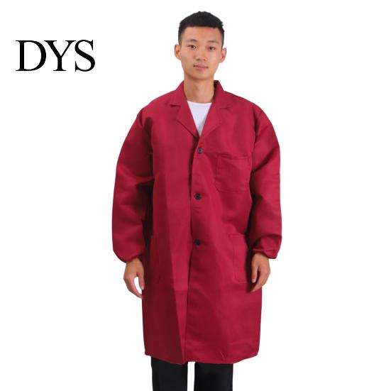 Mid-length Outwear Women Men Work Coat Lapel Long Sleeve Elastic Cuffs Solid Buttoned Jacket Washable with Pocket Single Breasted Three-dimensional