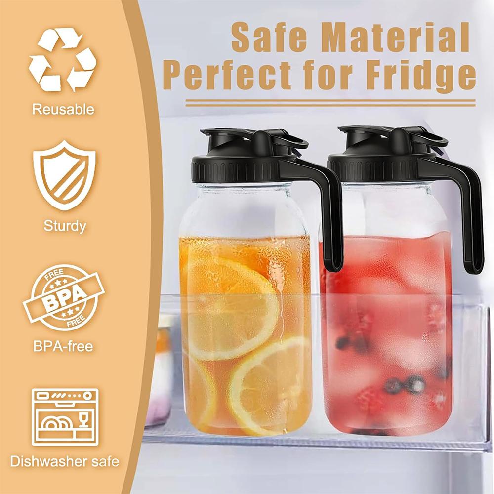 LMETJMA Крышка-носик для банки Mason с ручкой, герметичное уплотнение, банки Mason, кувшин, откидная крышка, герметичная крышка с ручкой JT311