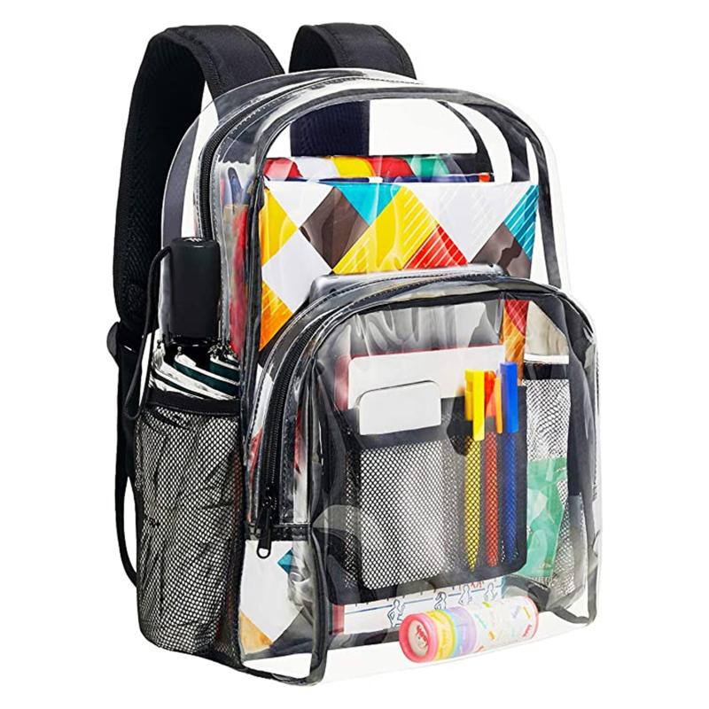 Прозрачный рюкзак, водонепроницаемая сумка для хранения из ПВХ, студенческий рюкзак большой емкости