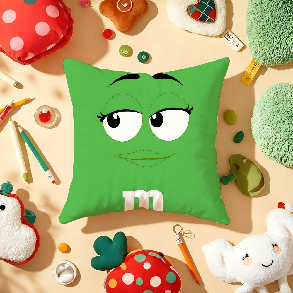 Модная Наволочка для Подушки Шоколад M&M'S Плюшевая Ткань Мягкая Двусторонняя Печать Диван Теплая Зимняя Домашний Подарок Чехол на Подушку