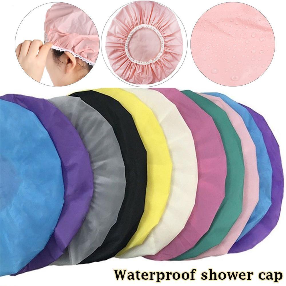 Salon Product Bathroom Supplies Waterproof Hats Elastic Band Hair Protect Bathing Shower Cap