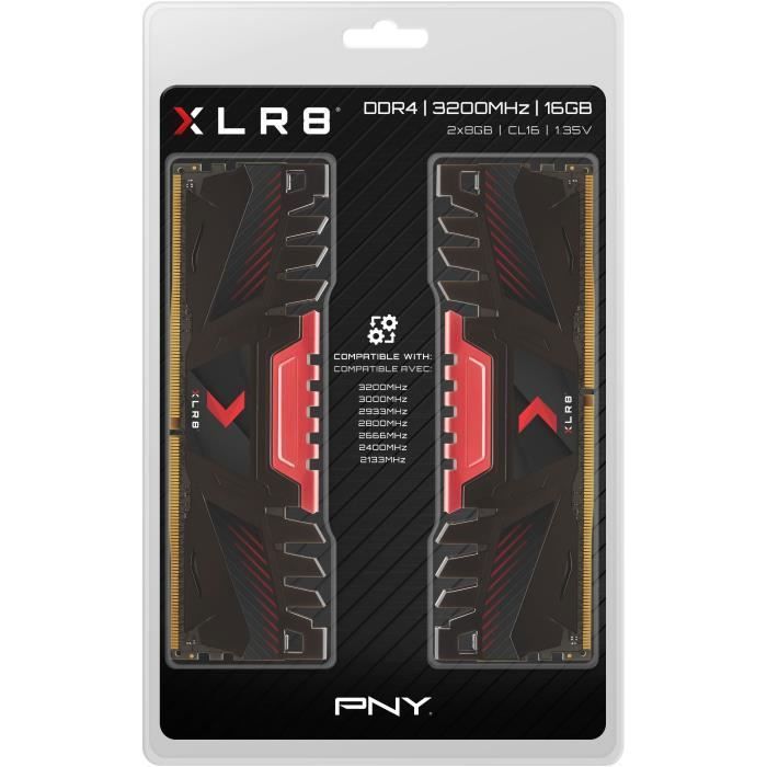 Оперативная память - PNY - XLR8 Gaming DIMM DDR4 3200 МГц 2x8 ГБ - (MD16GK2D4320016AXR)