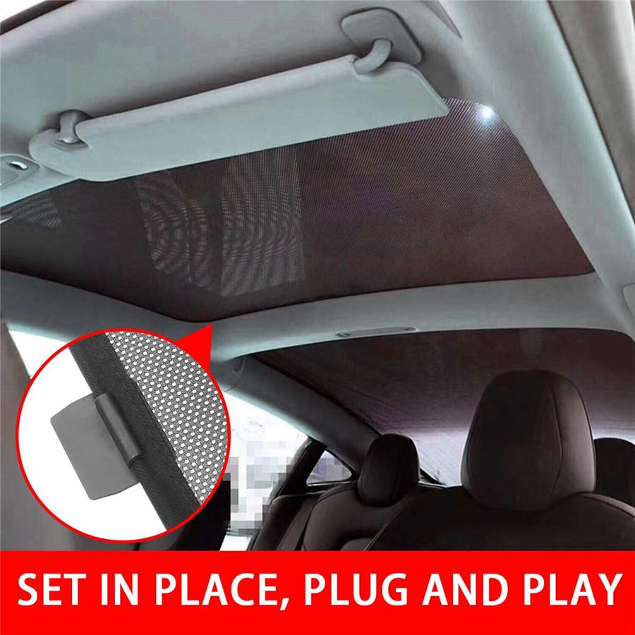 Top Roof Glass Sunshade Shield Cover Net For Tesla Model 3 Skylight Screen Shade