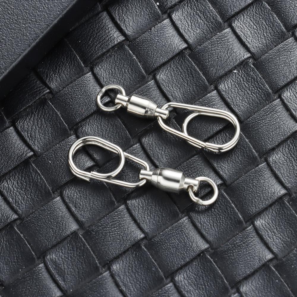 Рыболовные аксессуары Соединительное кольцо для приманки Подшипник Поворотный разъем для джиг-приманки Защелкивающиеся овальные разъемные кольца