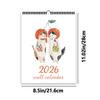 1pc 2026 Wall Calendar, Cute Japanese Cat Design, Sushi Cats, 12 Months Monthly Plan, Perfect Gift for Birthdays & Holidays