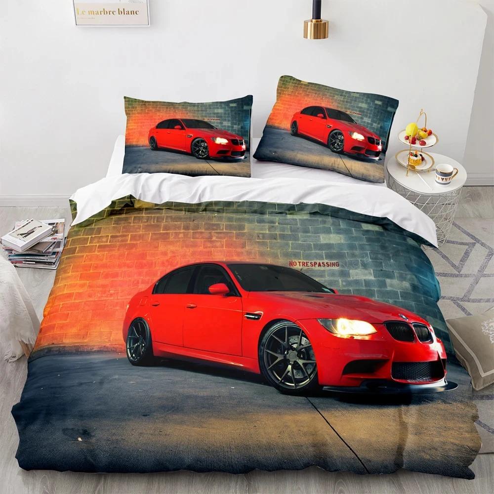 Комплект постельного белья Sports Car Racing Single Twin Full Queen King Size SUV Truck Bed Set Aldult Kid Bedroom Duvetcover Sets Men Boy Gift
