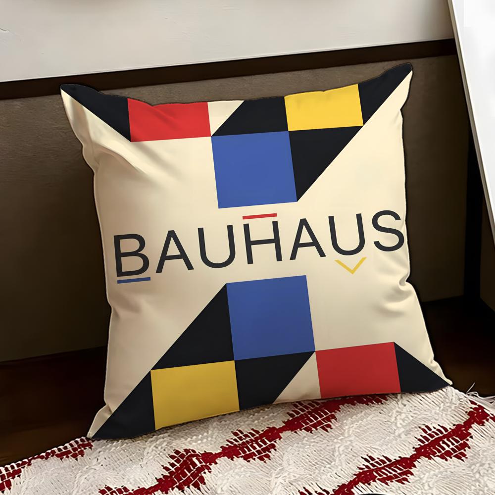 Abstract BBauhaus Geometry Cushion Cover Reversible Soft Durable Pillow Cover Home Car MultiScene Use for Daily Comfort