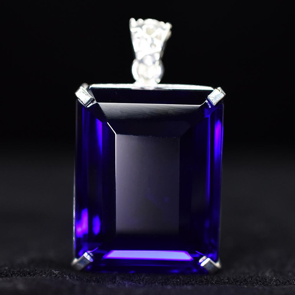 Brazilian CERTIFIED 165.3 Ct Topaz Pendant 925 Sterling Silver Blue Emerald Gems MY-PD-125-NS