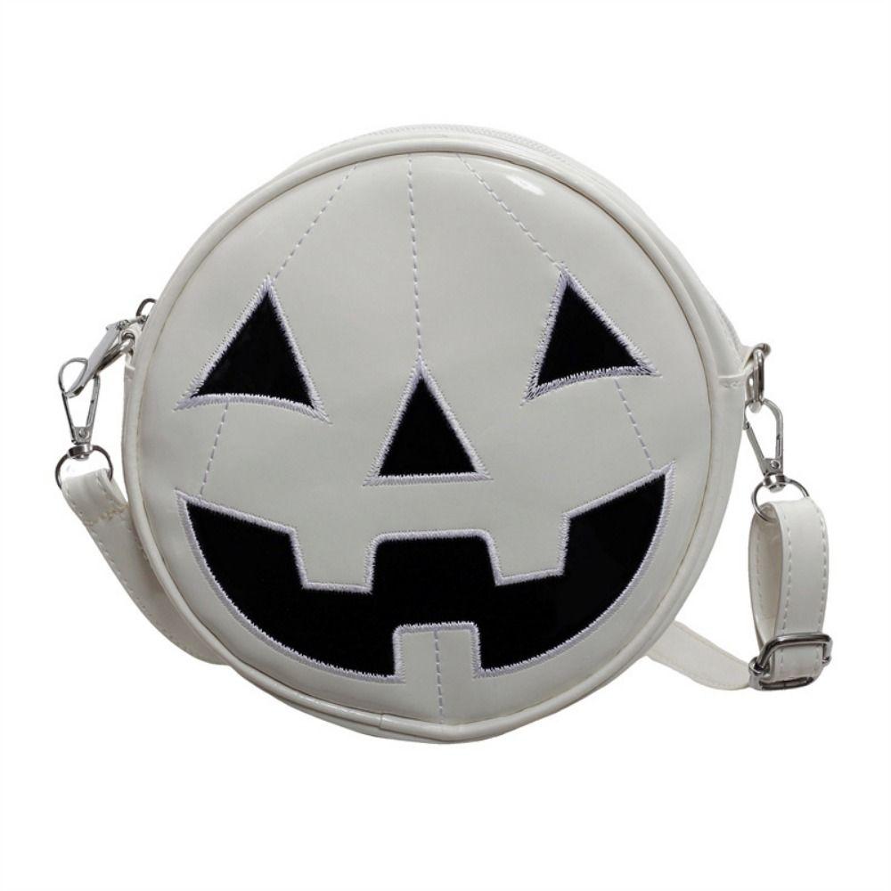 Purse Round Halloween Pumpkin Crossbody Bag Adjustable Strap Pumpkin Devil Shoulder Bag Men/Women