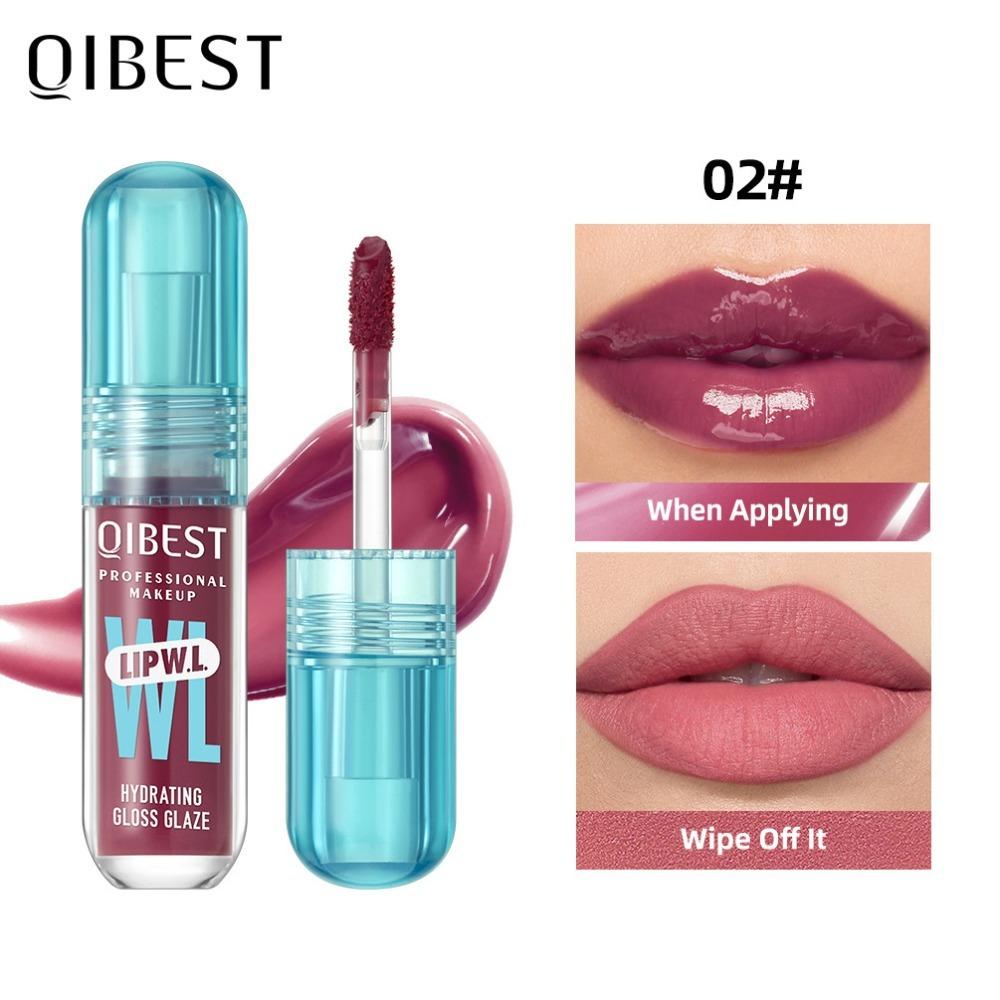 Новый зеркальный блеск для губ QIBEST Crystal, стойкий, водянистый, с эффектом увеличения, увлажняющий бальзам, тинт для губ
