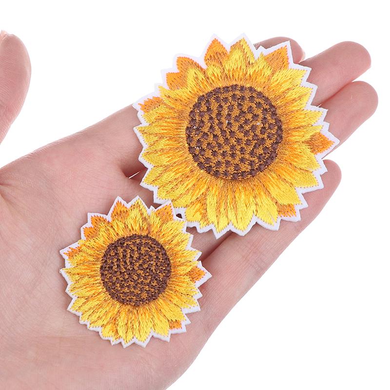 5 шт. Нашивка вышитая подсолнух пришивная/приглаживаемая утюгом, сделай сам, аппликация для одежды