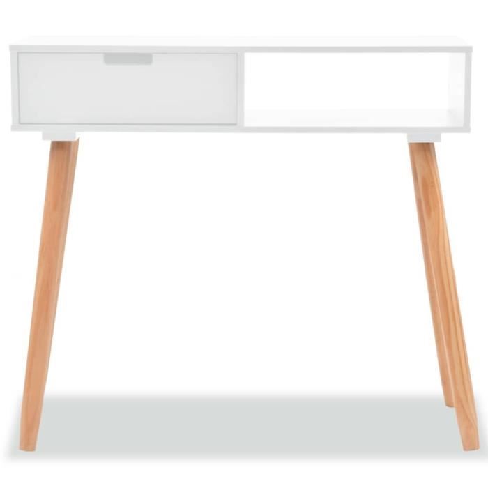 VidaXL Console Table Solid Pine Wood 80 X 30 X 72 Cm White