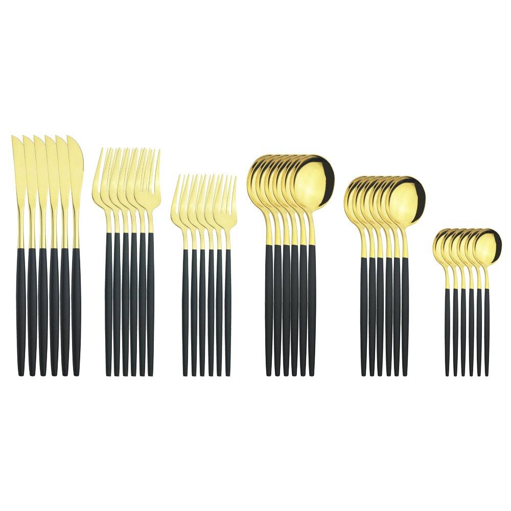 36pcs Mint Green Gold Mirror Dinnerware Set Cutlery Sets Stainless Steel Flatware Set Dinner Knife Forks Spoons Tableware Gifts