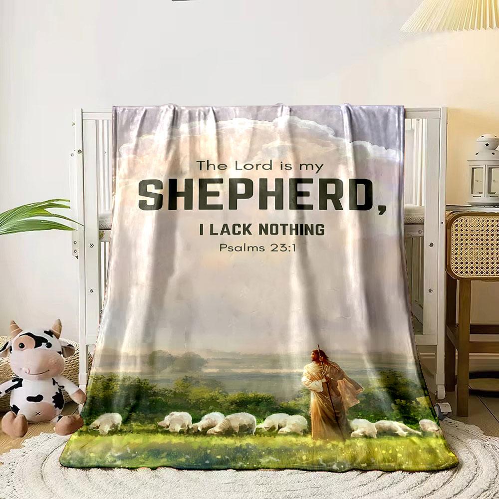 The Lord is my Shepherd Psalm 23:1 Religious Blanket Printed Blanket for Living Room Bed Couch lunch break Blanket for Friend's festival Gift