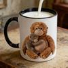 Юшэн Милая Кофейная Кружка Защита Удар Обезьяна Керамические Кружки 350 мл Вдохновляющая Маленькая Обезьянка Кружка для Чая Уникальный Мотивационный Подарок Любители Животных