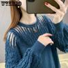 Women's Pullover Sweater Spring Korean Version Loose Knit Sweater Short Top Spring and Autumn Base Shirt Women