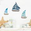 3Pcs/Set Wooden Sailing Boat Wall Decoration Farmhouse Rustic Sailboat Wall Art Home Bedroom Living Room Bathroom Wall Decorative Sign