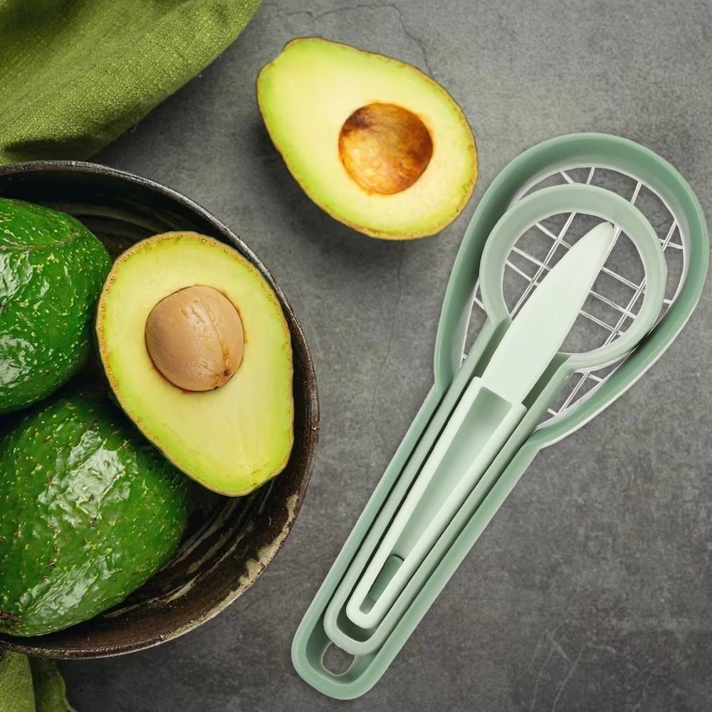 Plastic 3-in-1 Avocado Cutter Stainless Steel Melon Cutter Slicer Avocado Cutter Restaurant Use