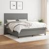 3141634 vidaXL Bed with Box Spring and Mattress Dark Grey 180x200cm Fabric