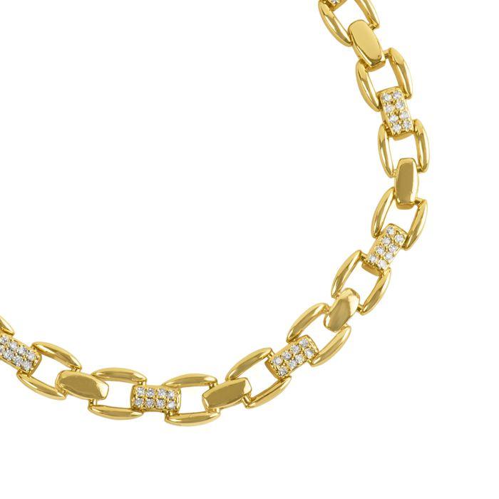 Bracelet - LUXENTER - Yaris - Or jaune 18 carats - Zircone cubique brillante - Longueur 18 cm