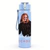 1PC Retro Rock Female Singer Portrait Print 750ml Portable Sports Water Bottle Leakproof Gym Outdoor Travel Drink Cup