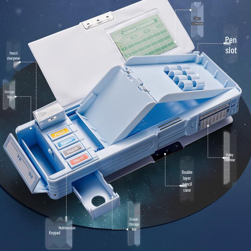 Двусторонний пенал-косметичка «Астронавт» для мальчиков: Многофункциональный, Деформируемый, Большой вместимости с кнопочным механизмом и секретным отделением