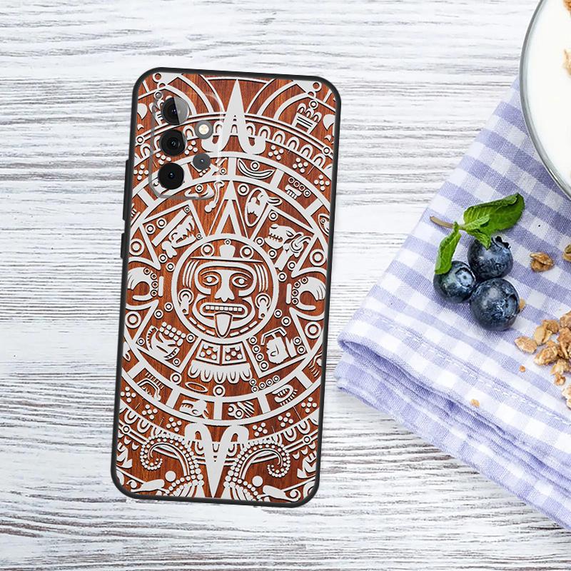 Mayan Calendar Wood Pattern Case For Samsung Galaxy A54 A34 A14 A56 A36 A16 A06 A13 A53 A12 A22 A32 A52 A35 A17 A15 A55