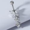 European And American Piercing Jewelry Butterfly Flower Water Drop Zircon Pendant Navel Ring Navel Buckle Navel Nail