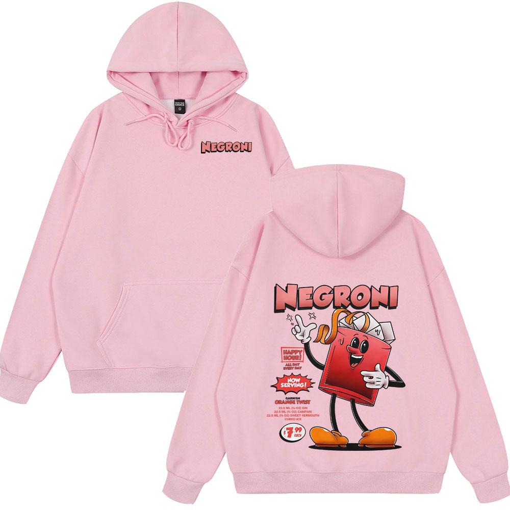 Negroni Cocktail Funny Meme Hoodies Hot Sale New Style Wears Casual Soft Cotton Tops Unisex Cartoon Humor Couple Style Clothing