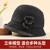 Autumn and Winter Women's Hats Fashion Flowers Elderly Pot Hat Thickened Warm Elderly Hat Mother Bucket Hat