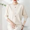 Middle-aged Elderly Women's Loose Round Neck Sweater Loose Tops Mother's Long Sleeves Inner Wear