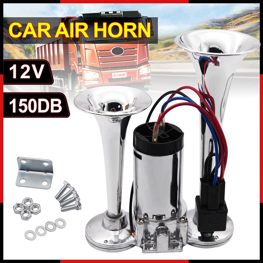 100% 12v Dual Trumpets Speaker 150db Car Electric Loud Horn Air Horn Siren Truck Boat Train Speaker For Car