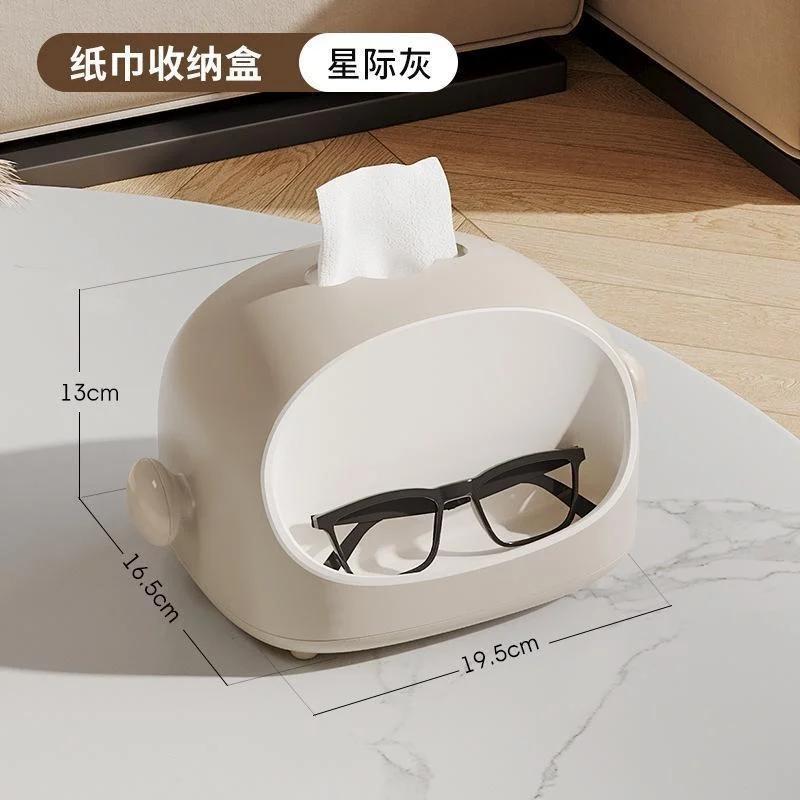 Бытовой Многофункциональный Держатель для Салфеток в Инс Стиле Однотонный Пыленепроницаемый Милый Держатель для Салфеток с Ушками для Гостиной Коробка-Диспенсер для Салфеток Хранение