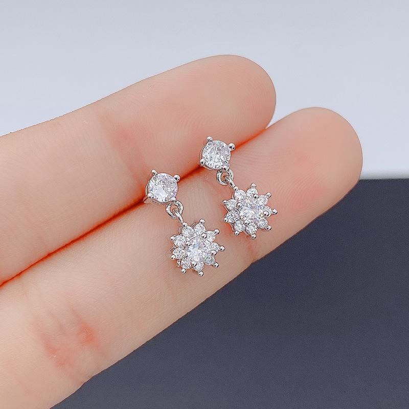 Женские серьги с бриллиантами из натурального 14-каратного золота Aretes De Plata De Ley, однотонные серьги-капли из серебра 925 пробы с бриллиантами из серебра 925 пробы