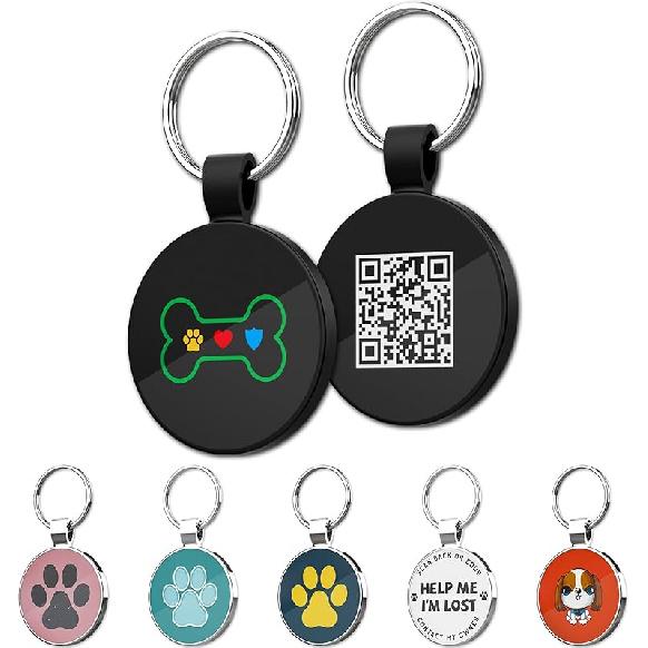 MYLUCKYTAG QR Code Pet ID | Personalized Dog & Cat Collar Tag | Online Profile with tant Scanned Location Alert Email