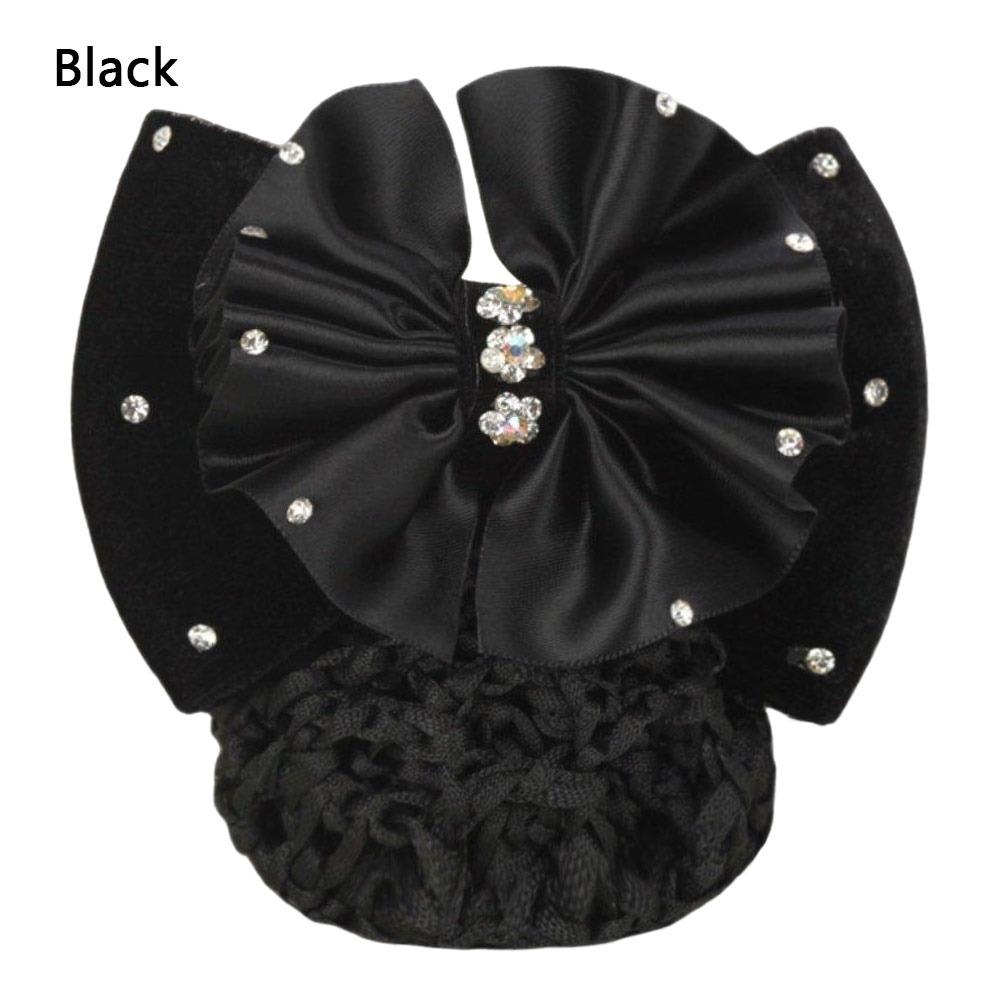 1Pcs Satin Bow Net Bun Hair Cover Bowknot Elastic Hairnet Nurse Stewardess Bun Snood for Women