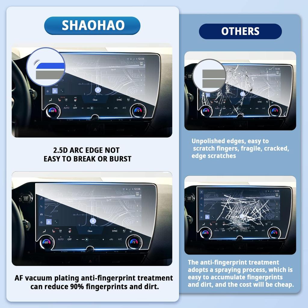 SHAOHAO for 2024 Lexus NX 250 Screen Protector, for 2022-2024 Lexus NX 250,NX 350, NX 350h, NX 450+ Touch Screen 14 In NX 250 NX 350 2023 2024 Screen