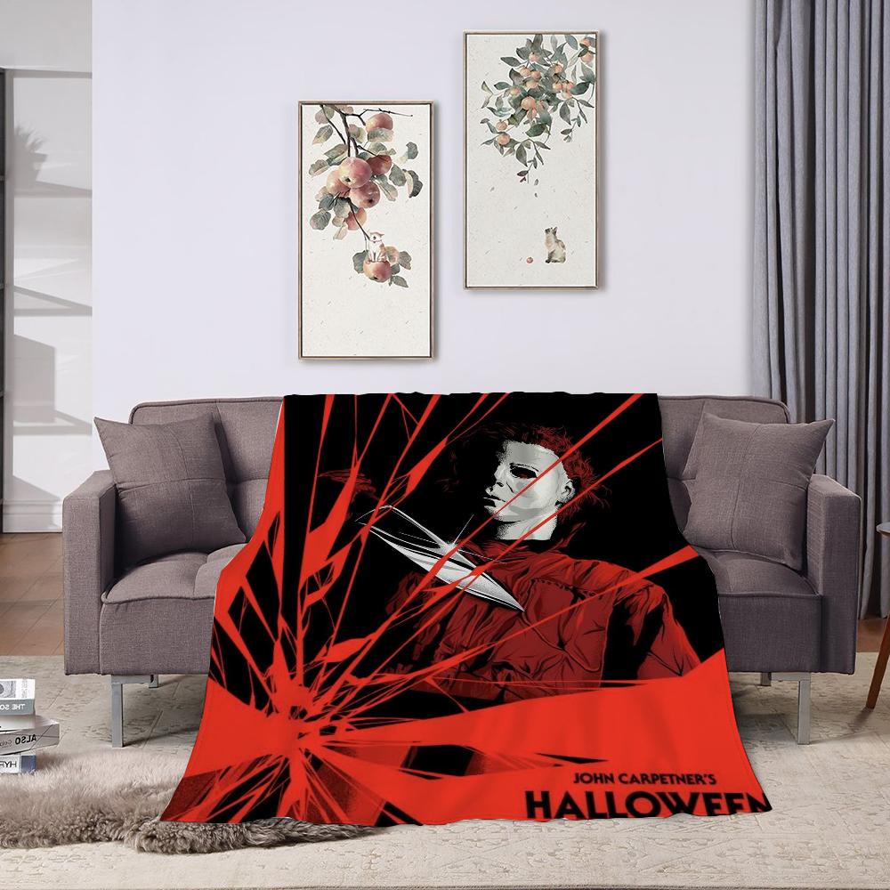 Michael Myers Bed Blanket Halloween Sofa Blankets for Bed Summer Comforter Fluffy Soft Blankets and Bedspreads Cobija Plaid Nap