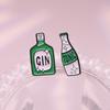 Эмалевые значки в виде винных бутылок, пользовательские броши GIN TONIC, значки на лацкан, мультяшные забавные украшения, подарок для друзей