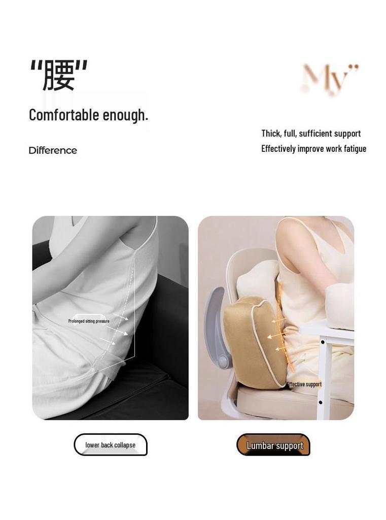 Ergonomic Lumbar Support Pillow for Office Chair and Workstation - for Sitting or Lying Down