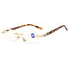High Quality Anti Blue Light Reading Glasses Luxury Crystal Len Frameless Presbyopic Eyeglasses Unisex Optical Far Sight Eyewear