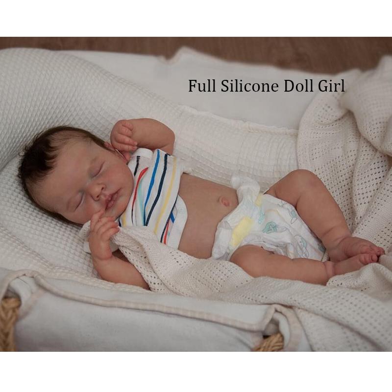 19-дюймовая уже окрашенная готовая спящая кукла Reborn, такая же, как на картинке, реалистичная, мягкая на ощупь, 3D-кожа, видимые корни волос