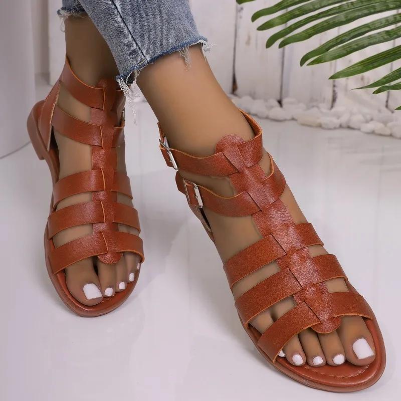 Fashion High Quality Ladies Shoes 2024 Summer New Women's High Top Sandals Non-slip and Wear-resistant Casual Large Size Roman Sandals