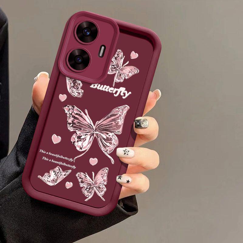 C55 Love Butterfly Sky Eye Ladder Phone Case For Realme C67 C65 C53 C51 C35 C33 C31 C30 C25 C21 C20 C17 C15 C12 C11 Cover