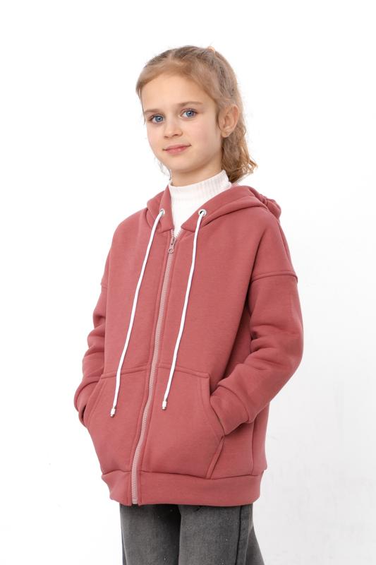 Girls' warm zip hoodie – Plain everyday wear, Winter 6395-025-5 HC