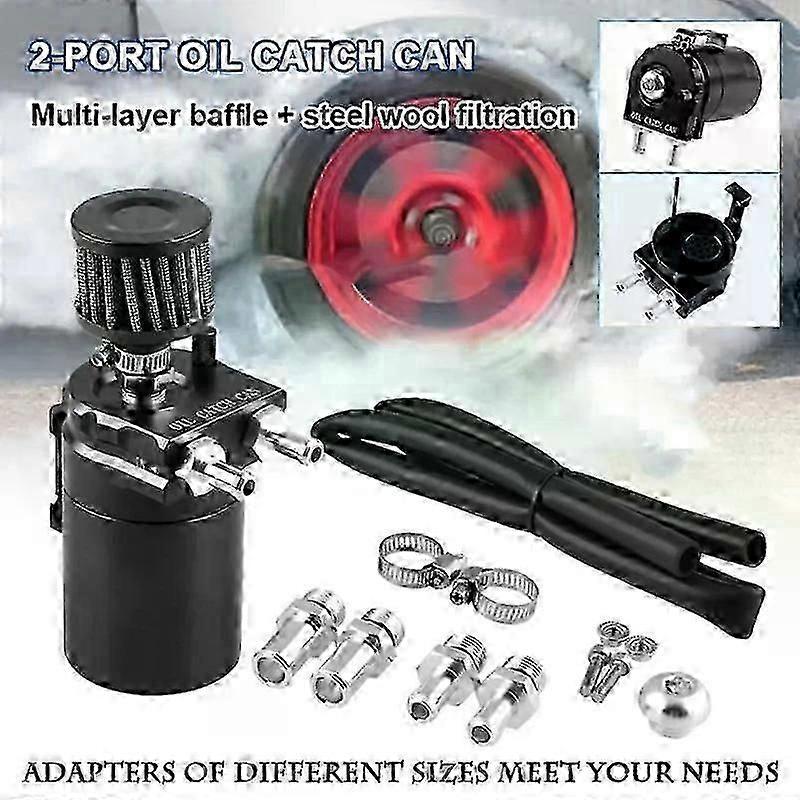 300ml Baffled Aluminum Oil Catch Can Reservoir for Tank / Oil for Tank with Filt,zxl
