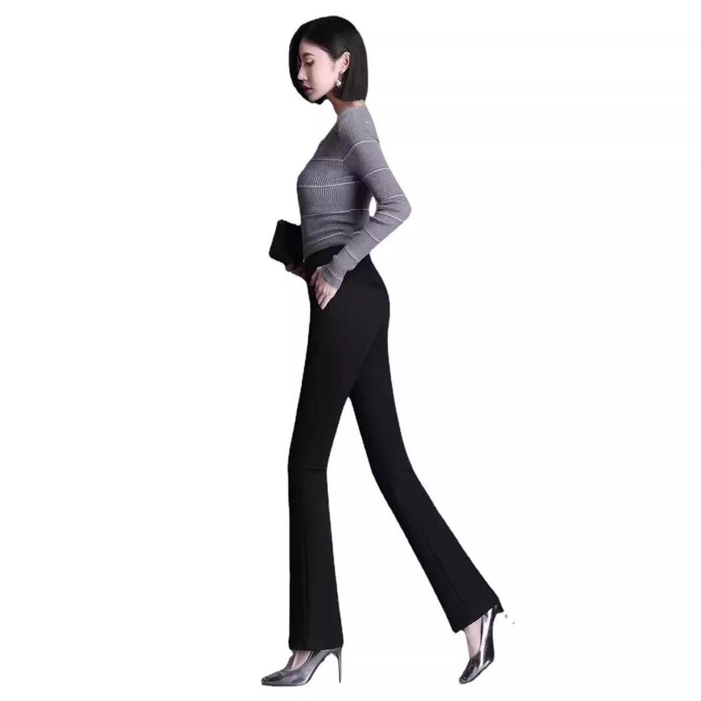 Winter Warm High-Waisted Flared Pants for Women, Plus Size, Straight Leg, Casual Suit for Spring and Autumn 2024