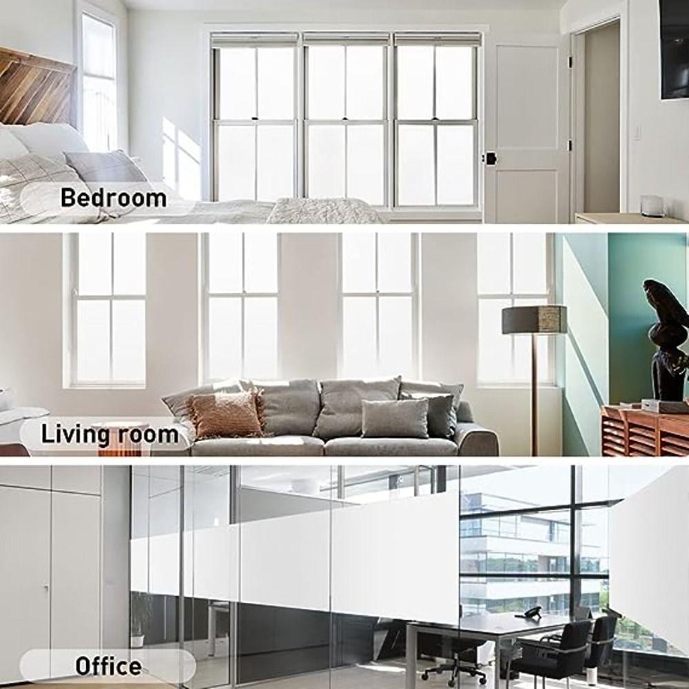 1 рулон матовой оконной пленки из матового стекла, самоклеящаяся наклейка для конфиденциальности для дома, спальни, ванной комнаты